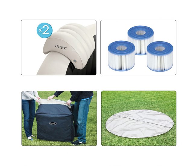 Spa hinchable octogonal con burbujas y jets 795 litros INTEX Multicolor