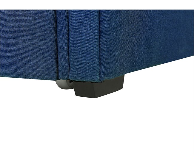 Beliani Cama nido Poliéster LIBOURNE 184x220 Azul Marino