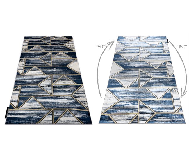 Alfombra DE LUXE moderna 462 Geométrico - Structural 120x170 Azul