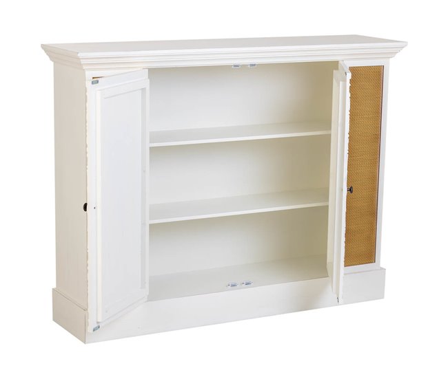 Aparador de madera  envejecido de 2 puertas Blanco
