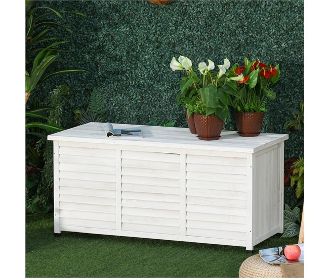 Baúl de Almacenaje Madera de Abeto Outsunny, hogar - muebles 127 Amarillo