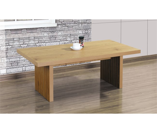 Mesa de centro fija color roble SISSI Madera