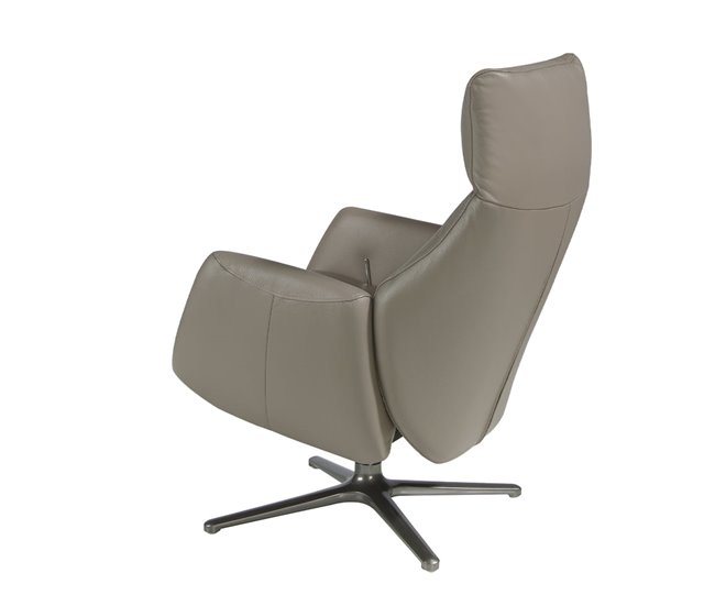 ANGEL CERDA Sillón giratorio reclinable piel gris oscuro Gris