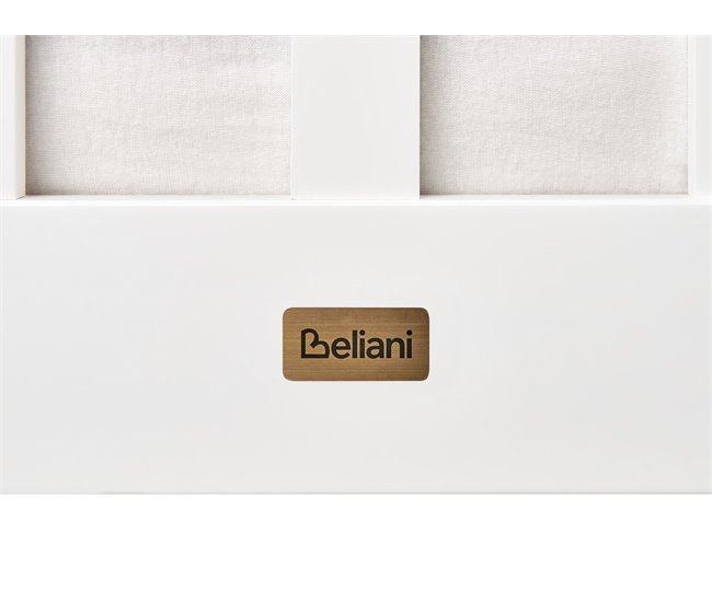 Beliani Cama Madera de pino OLENDON 169x206 Blanco