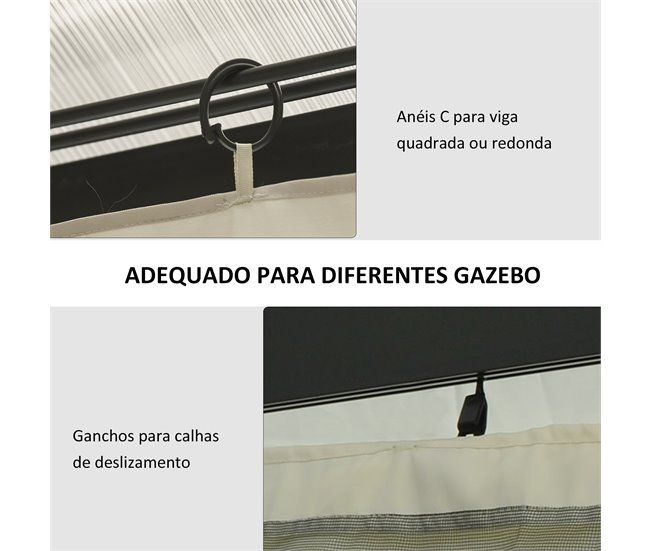Paredes para Cenador Poliéster Outsunny Beige