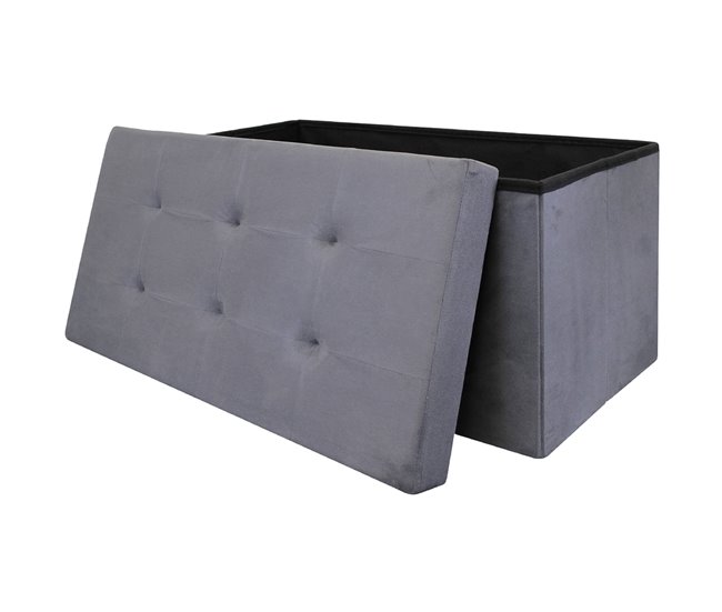 Banco-Puf Baúl Plegable Gris Oscuro