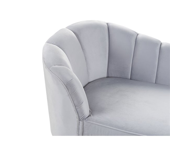 Beliani Chaise longue Terciopelo ALLIER Gris Claro