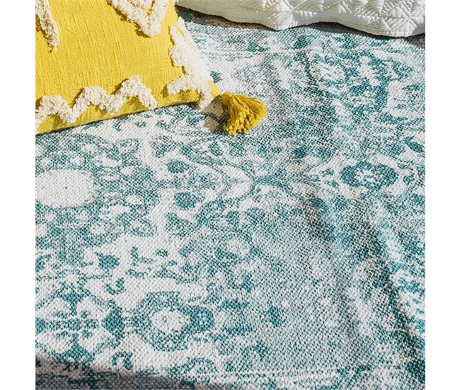 Alfombra estampada de algodón M/Bribri 60x180 Azul