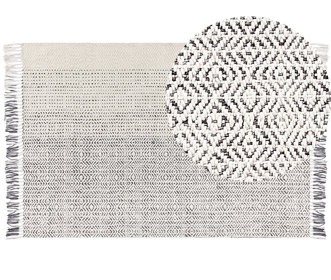 Beliani Alfombra de pelo corto OMERLI 160x230 Blanco