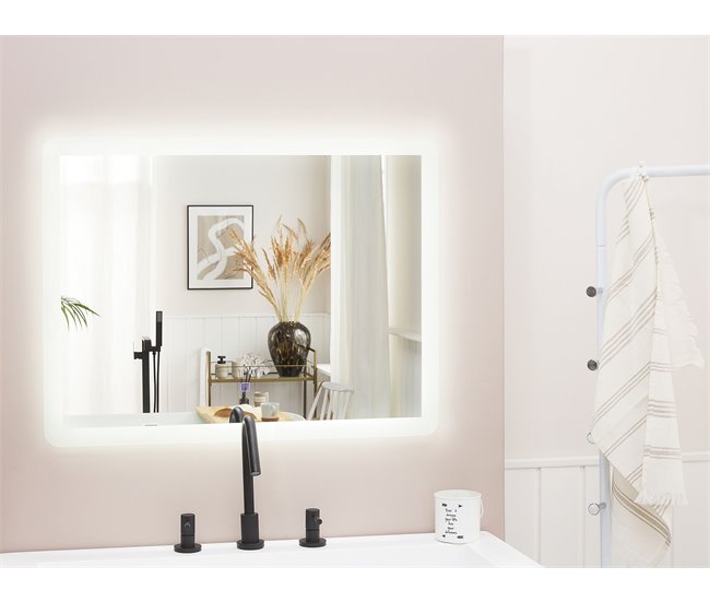 Beliani Espejo de baño CORROY Gris