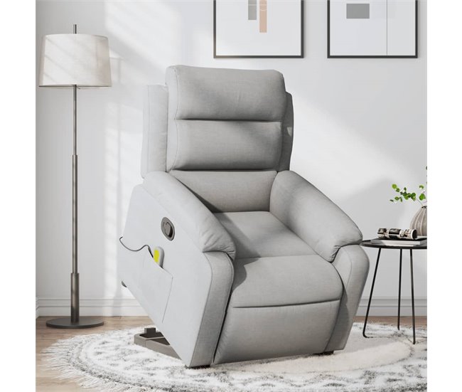 Sillón Reclinable De Masaje De Pie Gris Claro
