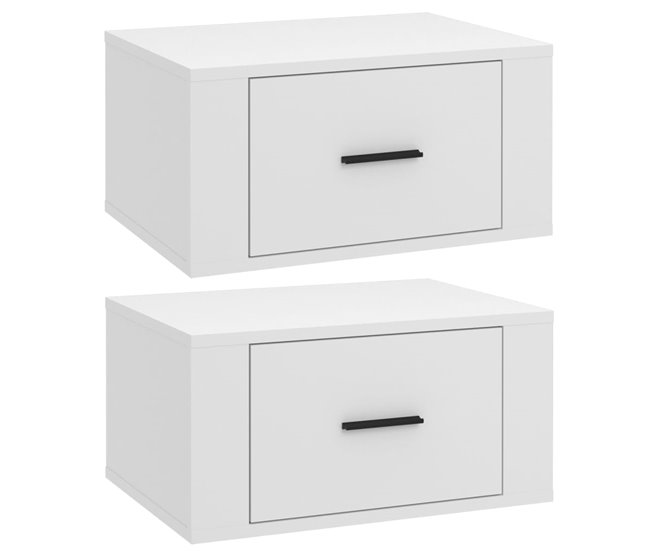 2 Mesitas de noche de pared 50 Blanco