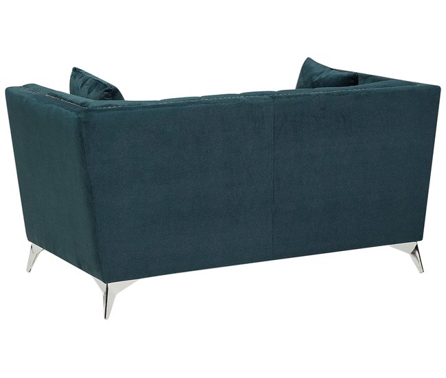 Beliani Sofá de 2 plazas Terciopelo GAULA Azul/ Verde