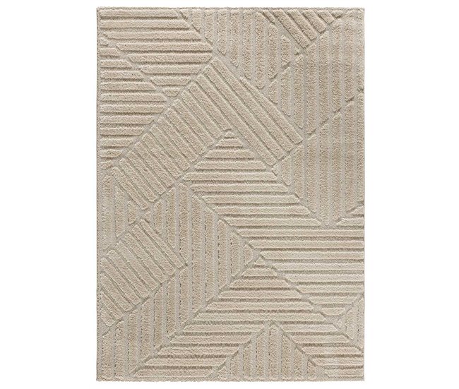 Alfombra geométrica con relieve NUMA - ATTICGO 200x290 Beige