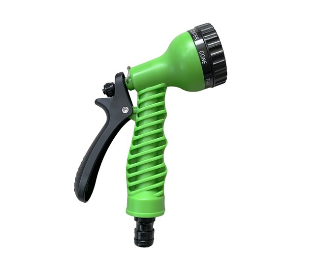 Acomoda Textil – Manguera de Riego Extensible con Pistola. Verde