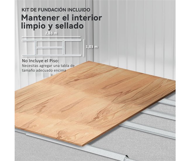 Caseta de Jardín Acero Galvanizado Outsunny Gris