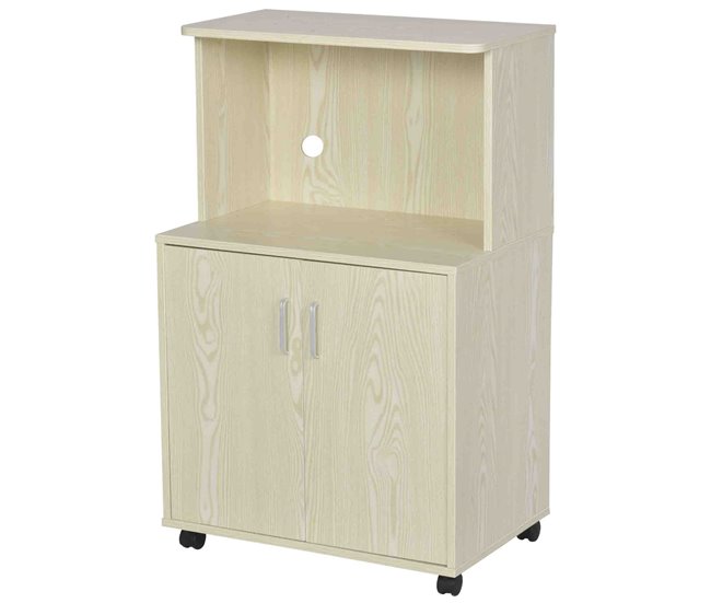 Aparador Auxiliar para Microondas Tablero de Partículas E1 HOMCOM 60 Blanco