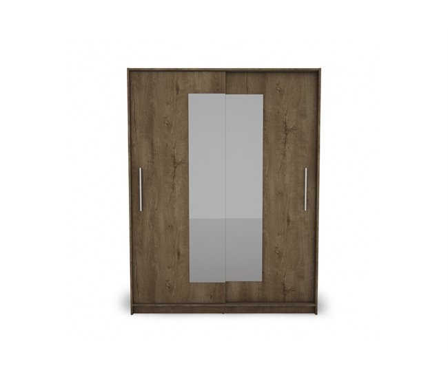 Armario ELEGANZA puertas correderas con espejo 150x195cm Nogal
