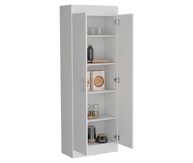 Alacena Nepal en melamina con 2 puertas y 5 estantes Blanco