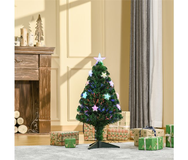 Árbol de Navidad PVC, hierro HOMCOM, hogar - decoración hogareña Verde