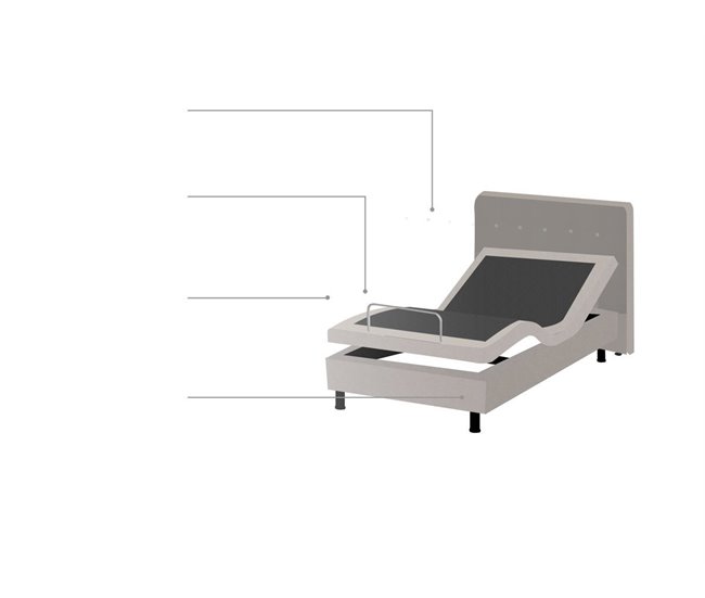 Beliani Cama ajustable Poliéster DUKE 92x216 Beige