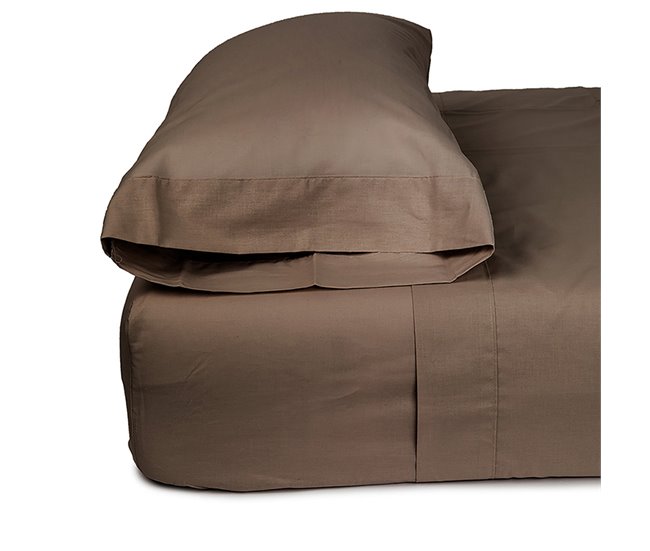 Funda de almohada de poliéster-algodón Marron