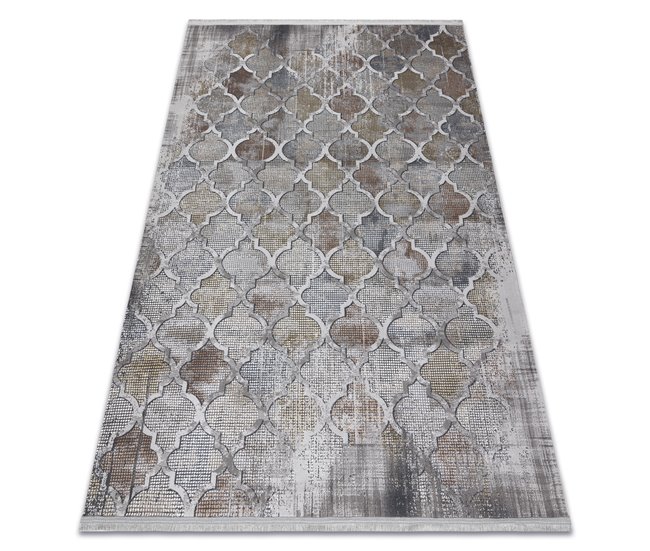 Alfombra LUCE 75 moderna Trébol marroquí­ vintage Structural 154x220 Gris
