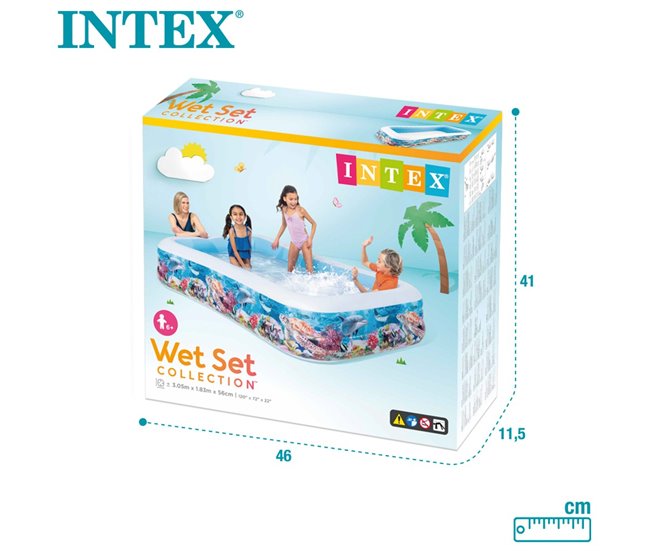 Piscina hinchable INTEX tropical 305x183x56 cm - 1020 litros Multicolor