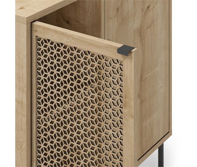 Cómoda Koivu 2 puertas 83 Negro/ Madera