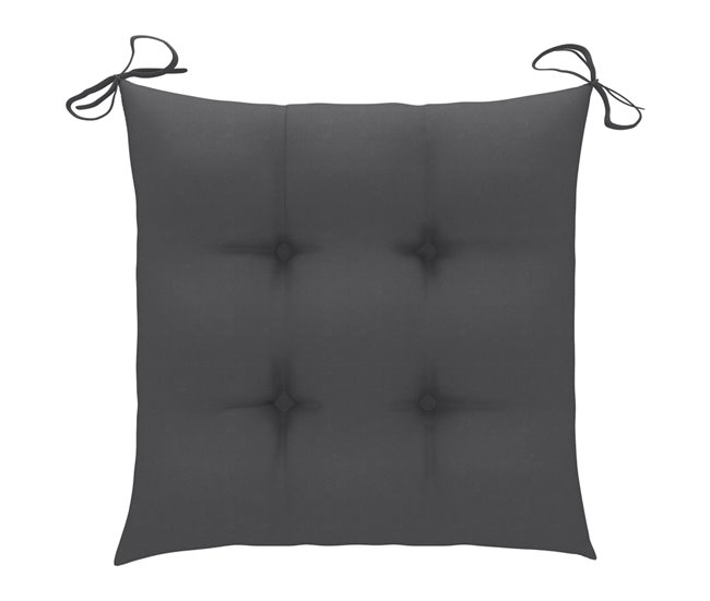 8 Sillas de jardín plegables de madera con cojines Antracita