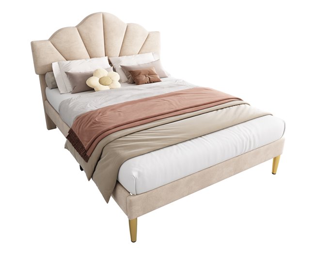 Marco de la cama 190x140 Beige