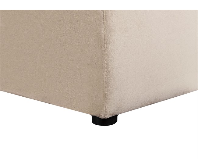 Beliani Cama con somier Terciopelo NOYERS 190x247 Beige