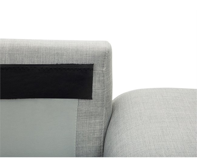 Beliani Sofá esquinero Poliéster KIRUNA Gris Claro