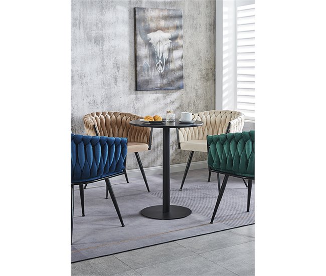 Silla Widny Black Terciopelo Azul