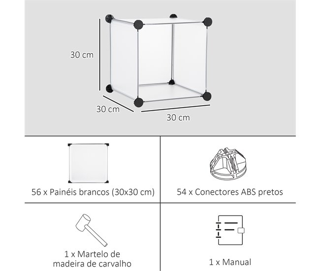 Armario Modular PP, Acero HOMCOM Transparente
