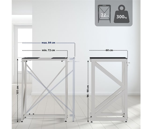 Estante para lavadora - Caleb - Metal Blanco