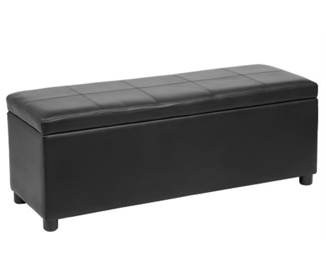 Corium Banco Ottomane para almacenaje tapizado cuero sintético 119x38 Negro