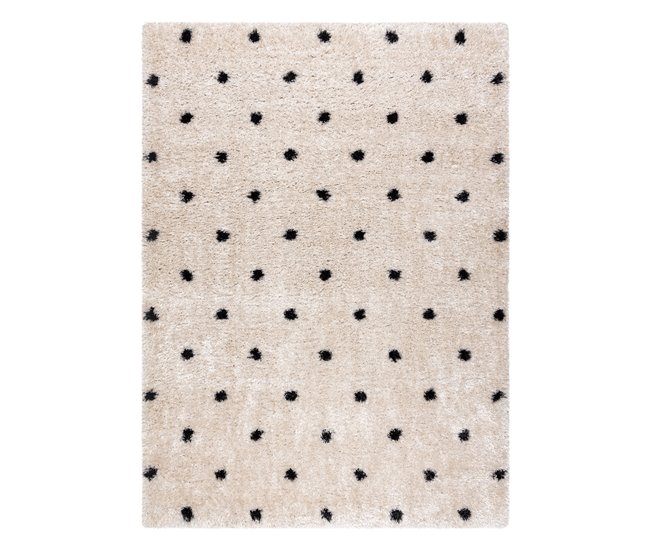 Alfombra FLUFFY 2370 shaggy puntos 140x190 Crema