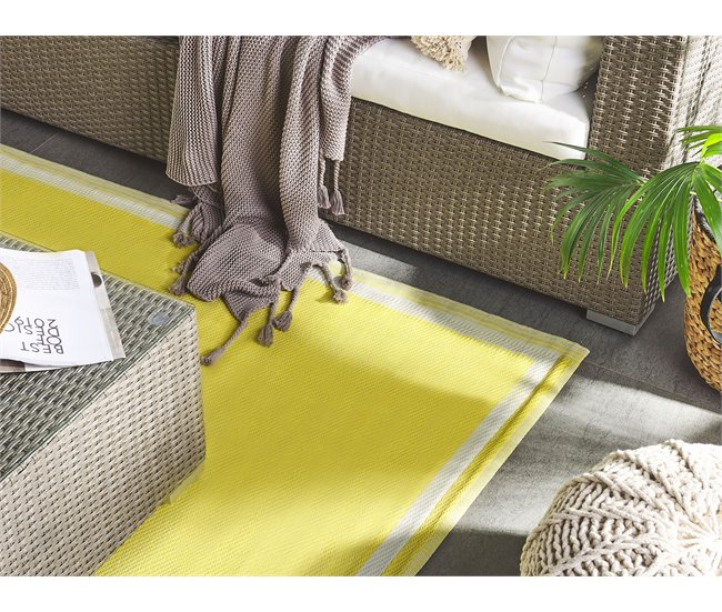 Beliani Alfombra de exterior ETAWAH 120x180 Amarillo
