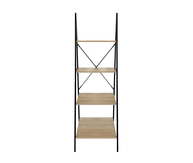 Acomoda Textil – Estantería Librería. (4 Estantes) Negro/ Madera