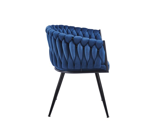 Silla Widny Black Terciopelo Azul
