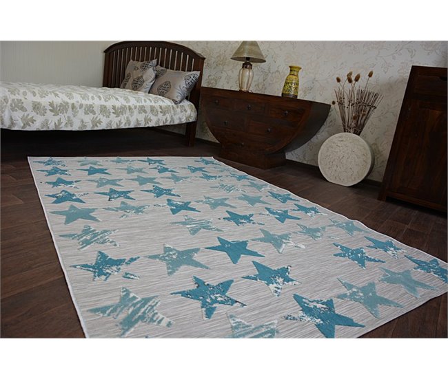 Alfombra LISBOA Estrellas Estrellitas 200x290 Azul