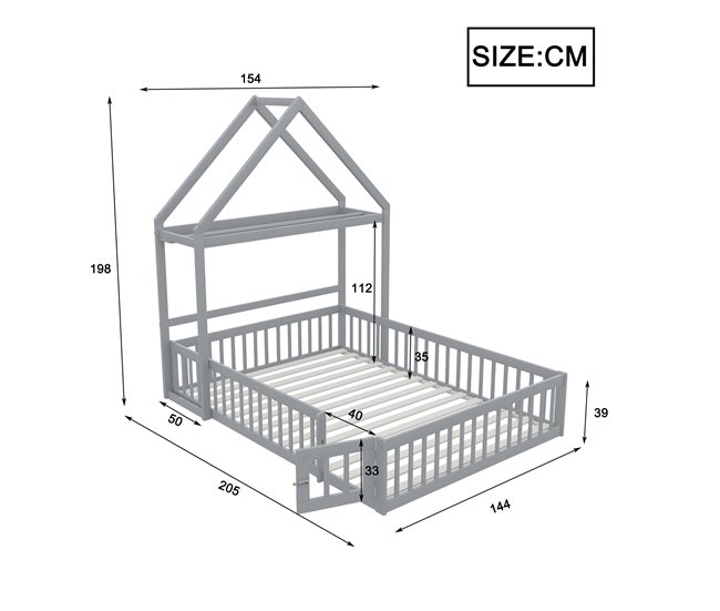 Camas infantiles 154x205 Gris