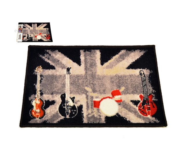 Alfombra Con Diseño Bandera 60x40 Blanco/ Gris