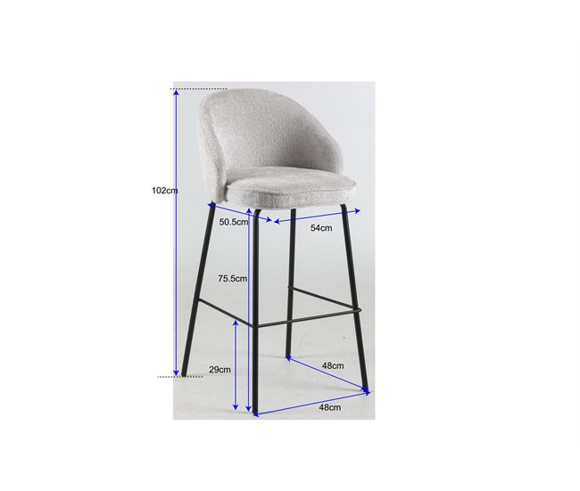 Pack de 2 taburetes altos QUEEN Beige