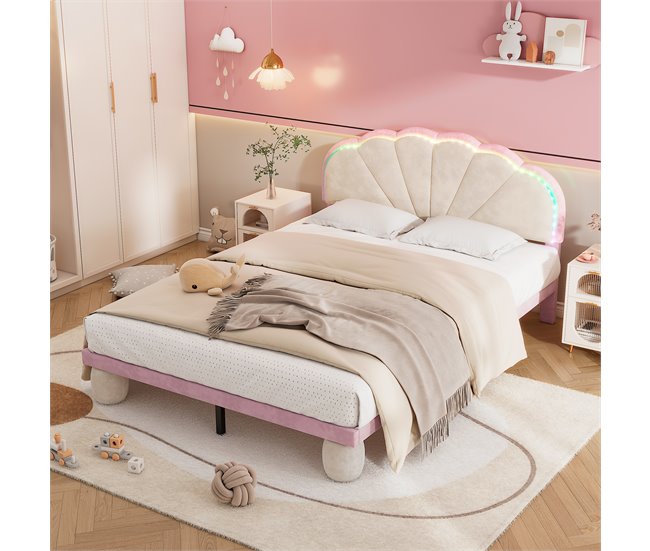 Cama infantil de terciopelo Rosa