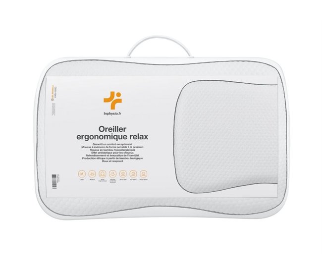 Almohada Ergonómica Antiácaros Relax Blanco/ Negro