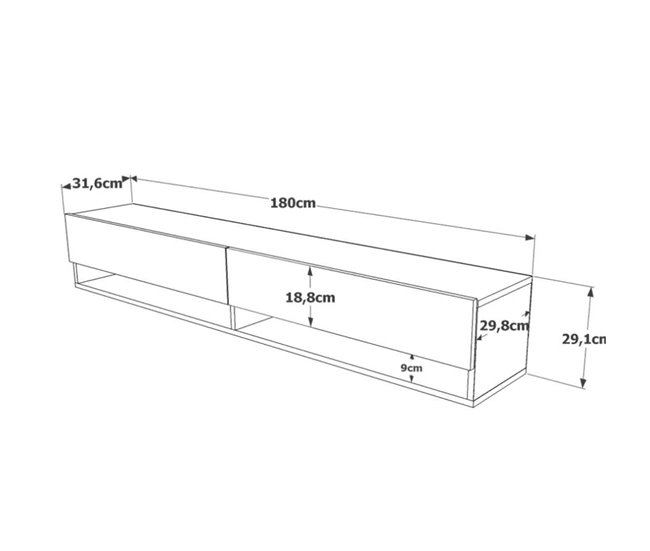 Mueble Elegante Tv Futura  Fr9A Pino
