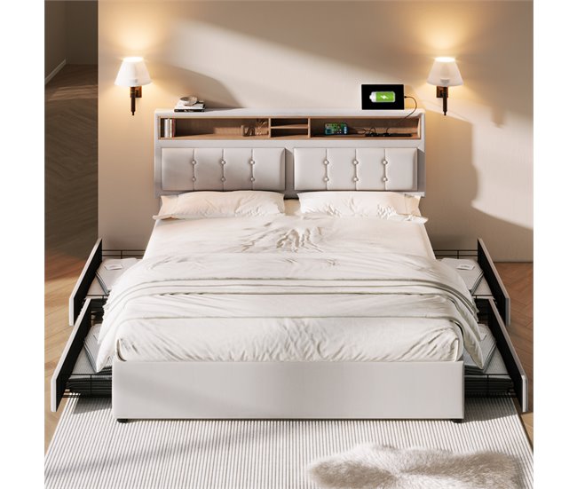 Camas de matrimonio 164x204 Beige