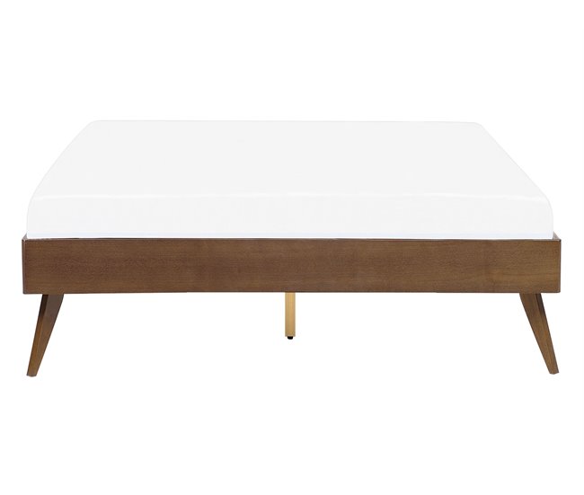 Beliani Cama con somier MDF BERRIC 148x202 Marron